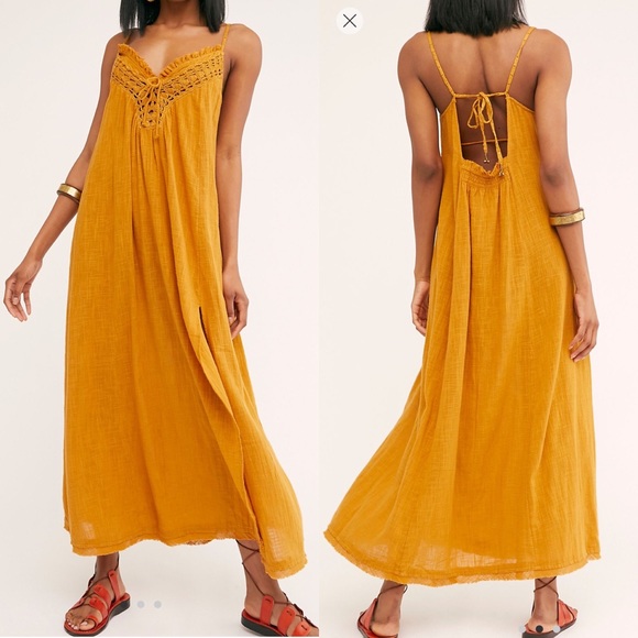 Free People Dresses & Skirts - NWT Free People Kini Maxi Dress Gold Size small